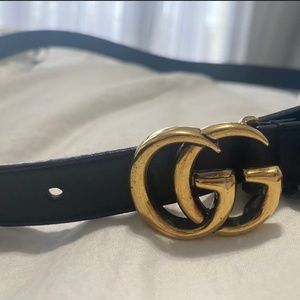 Gucci Leather Belt with Double G Buckle